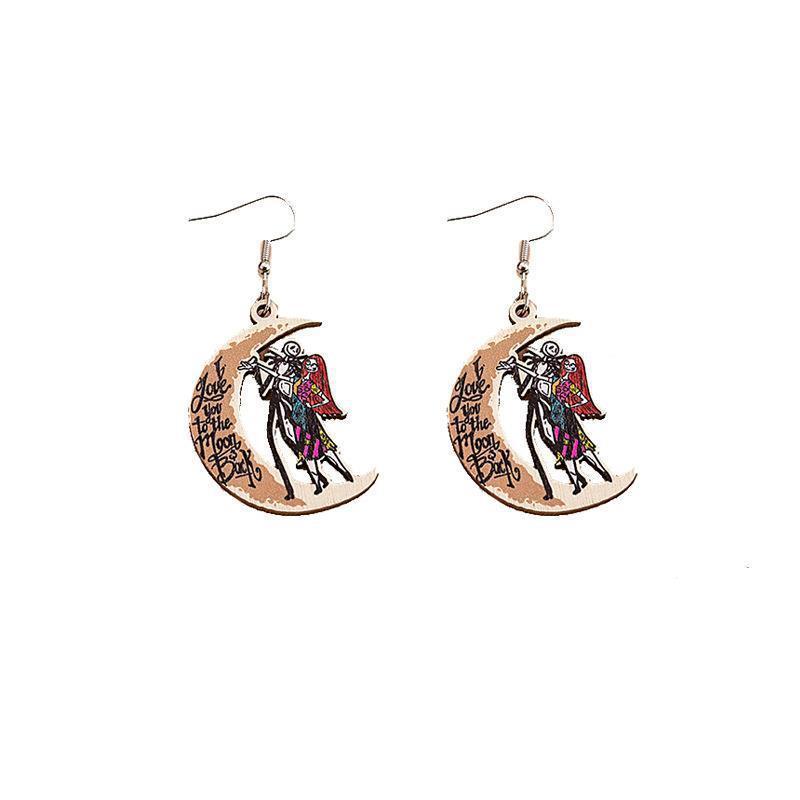 1 Pair Punk Butterfly Skull Enamel Alloy Drop Earrings