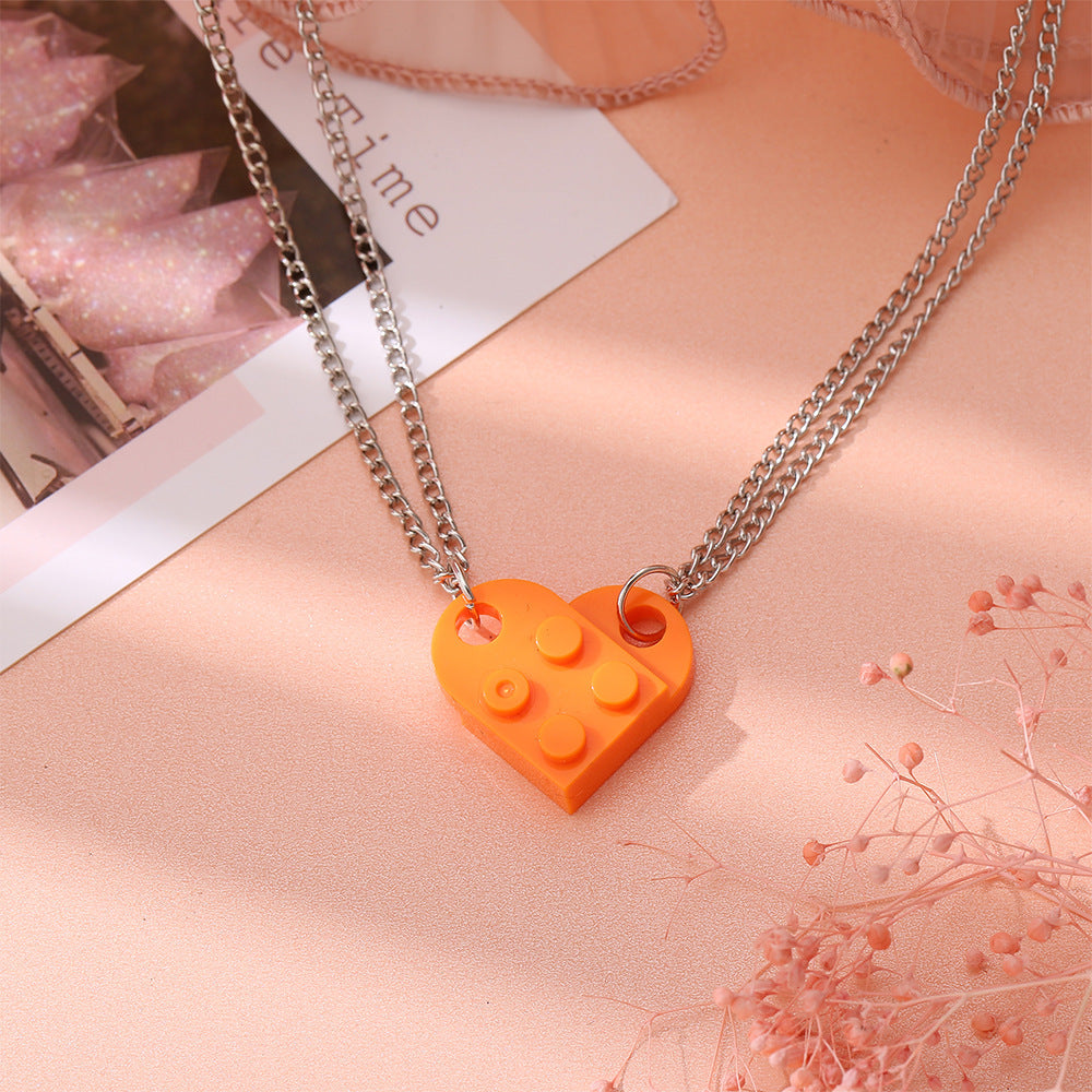 Simple Style Heart Shape Alloy Plating Pendant Necklace