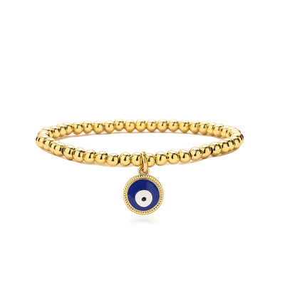 Evil Eye Gold Plated Copper Enamel Bracelet for Women