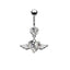 Fashion Angel Wing Heart Zircon Stainless Steel Belly Ring