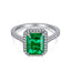 Elegant Geometric Sterling Silver Emerald-Cut Zircon Ring