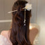 Chinoiserie Floral Pearl Fringe Alloy Hairpin for Women