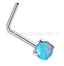 20G Titanium Steel 2mm Mini Opal Nose Stud Nose Ring European And American Foreign Trade Nose Piercing Ornament