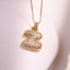 Vintage 18k Gold Plated Zircon Initial Pendant Necklace