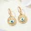 Retro Multi-color Devil's Eye Zircon Inlaid Metal Drop Earrings