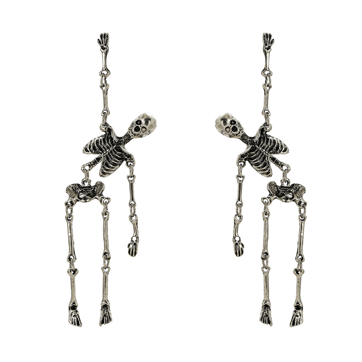 1 Pair Vintage Skull Geometric Alloy Earrings for Halloween