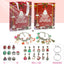 Simple Style Christmas Tree Alloy Jewelry & Red Gold Silver Countdown Calendar DIY Kids Gift Bracelet Set