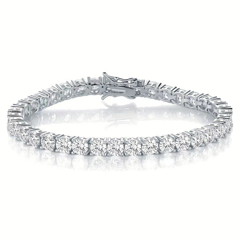 18k Gold Plated Zircon Tennis Bracelet with Rhodium Finish