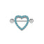 Exaggerated Punk Heart Shape Zircon Rhinestone Chest Ring Jewelry