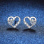 Sterling Silver Heart Shape Moissanite Zircon Stud Earrings