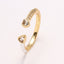 Simple Heart Shape Zircon 18K Gold Plated Open Ring - Minimalist Design Fashion Statement Ring