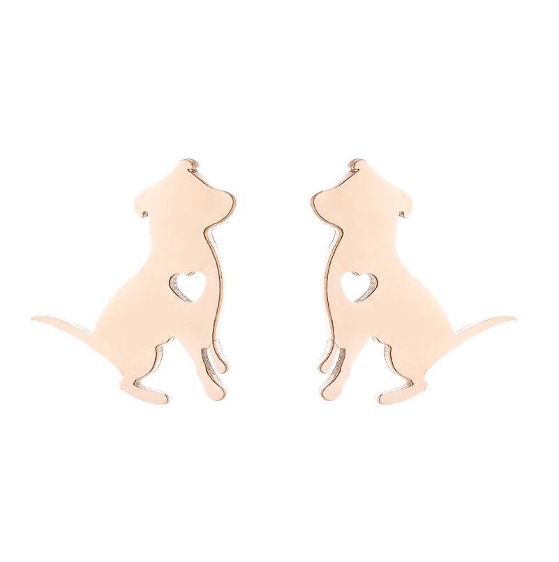 Fashion Cat Stainless Steel Plating Ear Studs 1 Pair