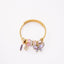 Women's Gold Stainless Steel Crystal Cuff Bracelet with Butterfly Tassel Charm