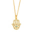 Retro Elephant Zircon Pendant Necklace in Copper Gold Plated Finish