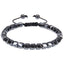 Retro Black Magnet Beaded Men's Bracelet with Heart Charm, Adjustable Braided Design