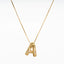 Elegant Gold Plated Zircon Letter Pendant Necklace - Minimalist Design