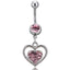 Fashion Heart Rhinestone Belly Ring