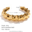 18K Gold Plated Stainless Steel Bamboo Open Bangle Bracelet for Women