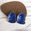 Vintage Triangle Alloy & Mystic Blue Enamel Resin 925 Silver Stud Earrings