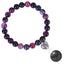 Simple Heart Agate Beaded Women's Bracelet with 100 Languages 'I Love You' Projection Pendant