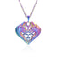 18K Gold Plated Stainless Steel Heart and Wolf Pendant Necklace