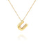 14k Gold Plated Alloy Letter Pendant Necklace