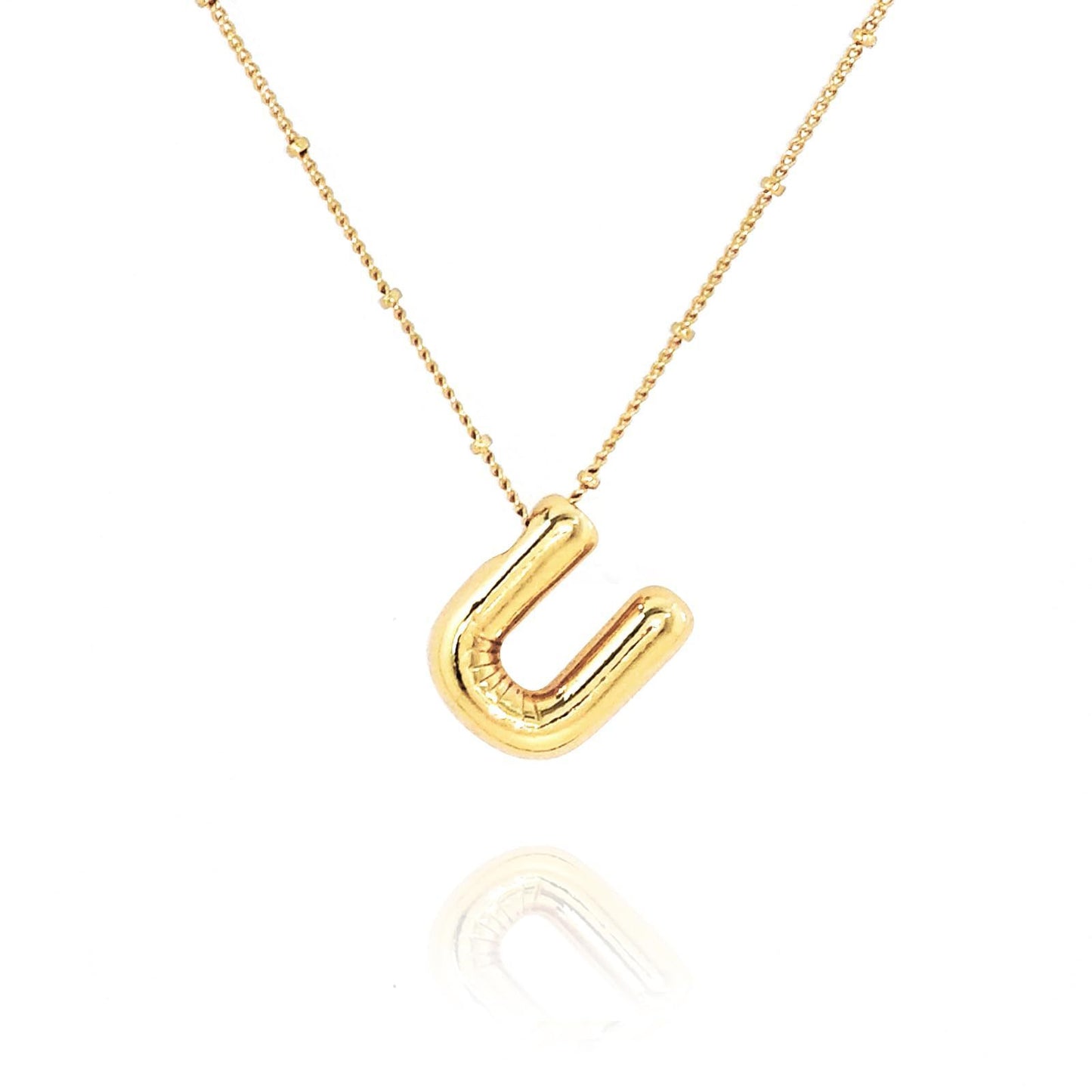 14k Gold Plated Alloy Letter Pendant Necklace