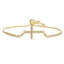 Casual Streetwear Minimalist 18k Gold Plated Zircon Cross Bracelet