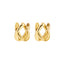 1 Pair Minimalist Color Block Gold Plated Cross Hoop Earrings