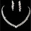 Bridal Rhinestone Jewelry Set - Glass Inlay Necklace and Earrings