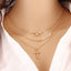 Simple Classic Cross Gold Plated Layered Necklace with Pearl Pendant