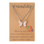 2 Piece Butterfly Alloy Enamel Pendant Necklace Set