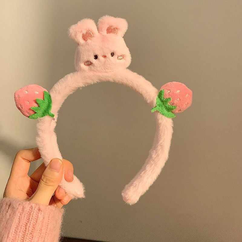 Women's Cute Cartoon Animal Hair Band - Rabbit, Panda, Frog Design, Plush Headband for Skincare and Makeup