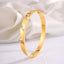 Elegant 18K Gold Plated Stainless Steel Bangle and Titanium Steel Diamond Bracelet Set