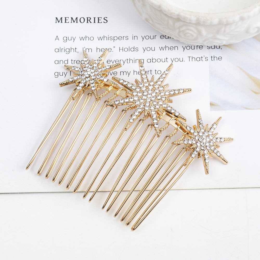 Elegant Snowflake Rhinestone Hair Comb Ornament