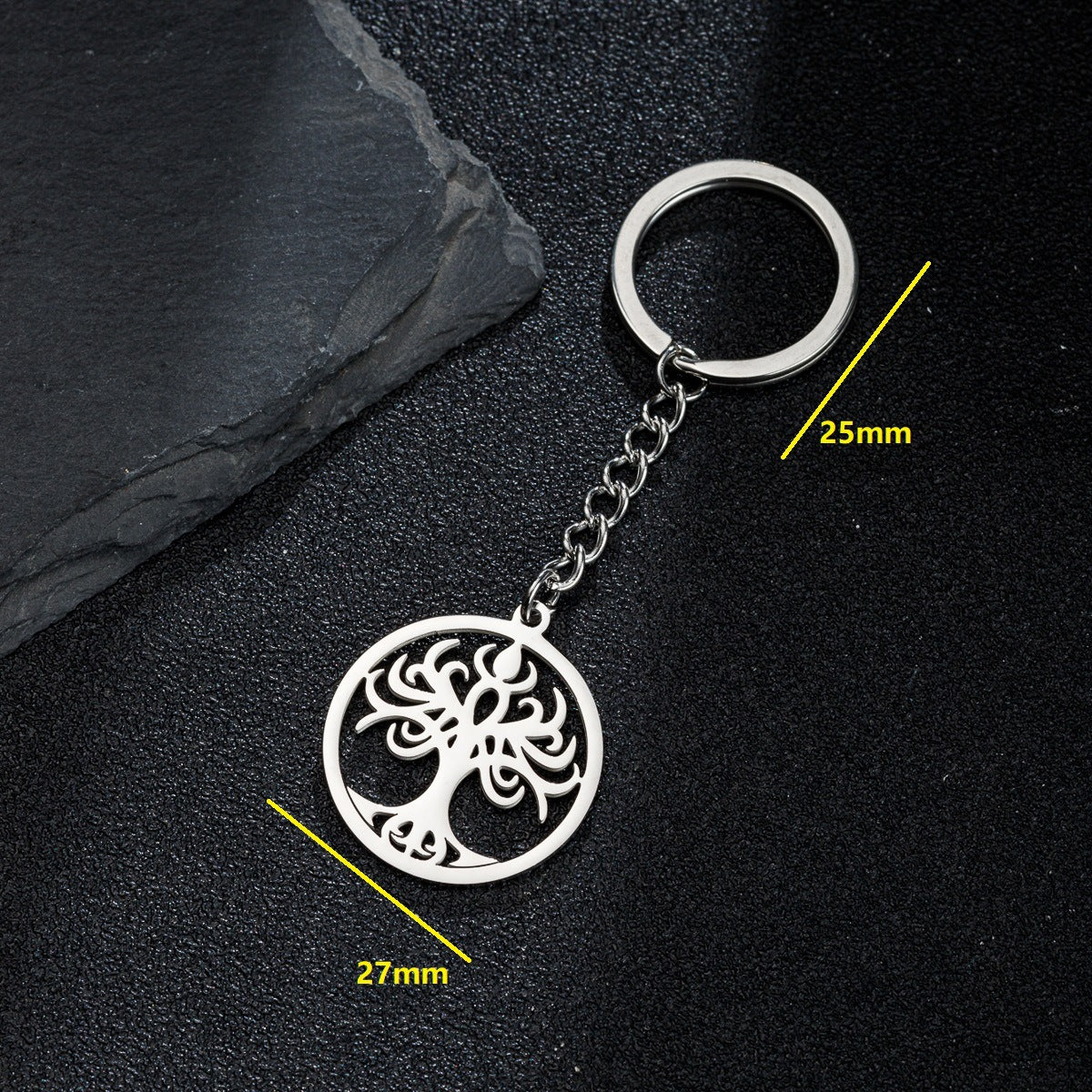 Simple Mermaid and Butterfly Fairy Stainless Steel Keychain Pendant