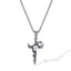 Hip-Hop Vintage Cross Heart Snake Stainless Steel Zircon Men's Pendant Necklace