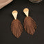 1 Pair Vintage Leaf Plated Women's Drop Earrings