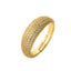 Luxurious Geometric Zircon Gold Plated Open Ring