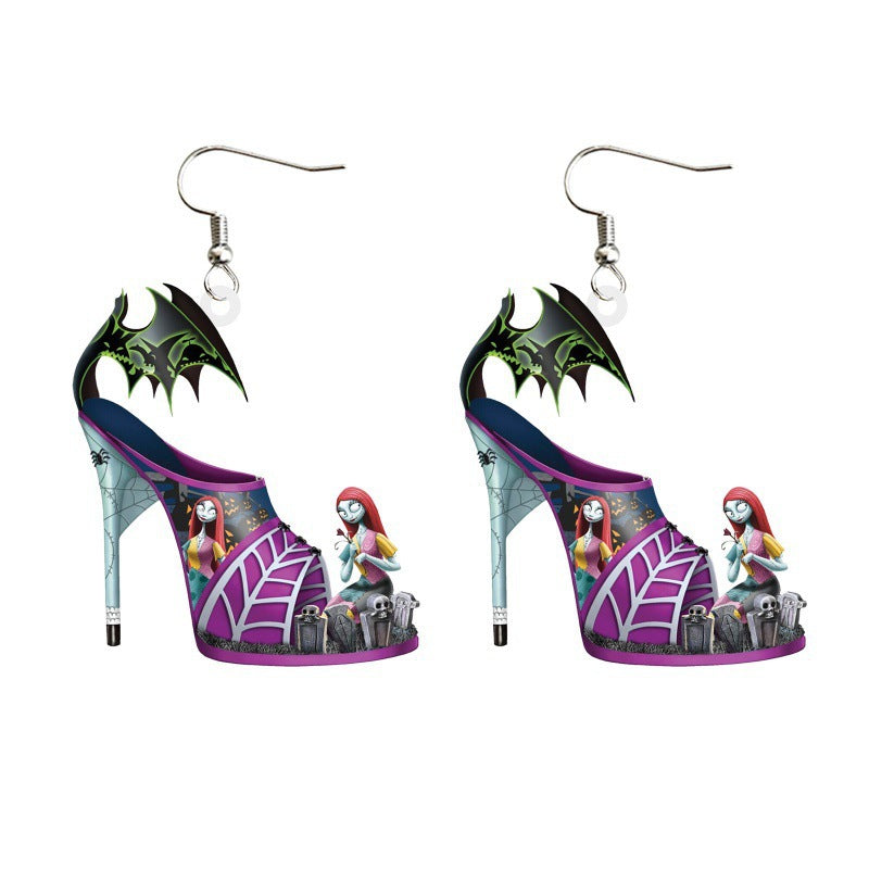 Cartoon Character Grinch Christmas Acrylic Drop Earrings