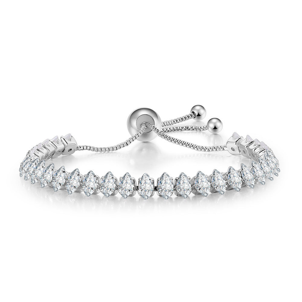 Fashion Marquise Crystal Adjustable Tennis Bracelet