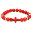 Alloy Fashion Cross Bracelet  (Red Pine) NHYL0582-Red-pine