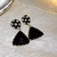 Classic Heart Shape Inlay Alloy Drop Earrings with Pearl and Rhinestone Detailing