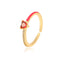 Minimalist Heart & Water Droplet Zircon Adjustable Open Ring in 18K Gold Plated Copper