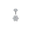 Heart Shape Zircon Inlay 316 Stainless Steel Belly Ring