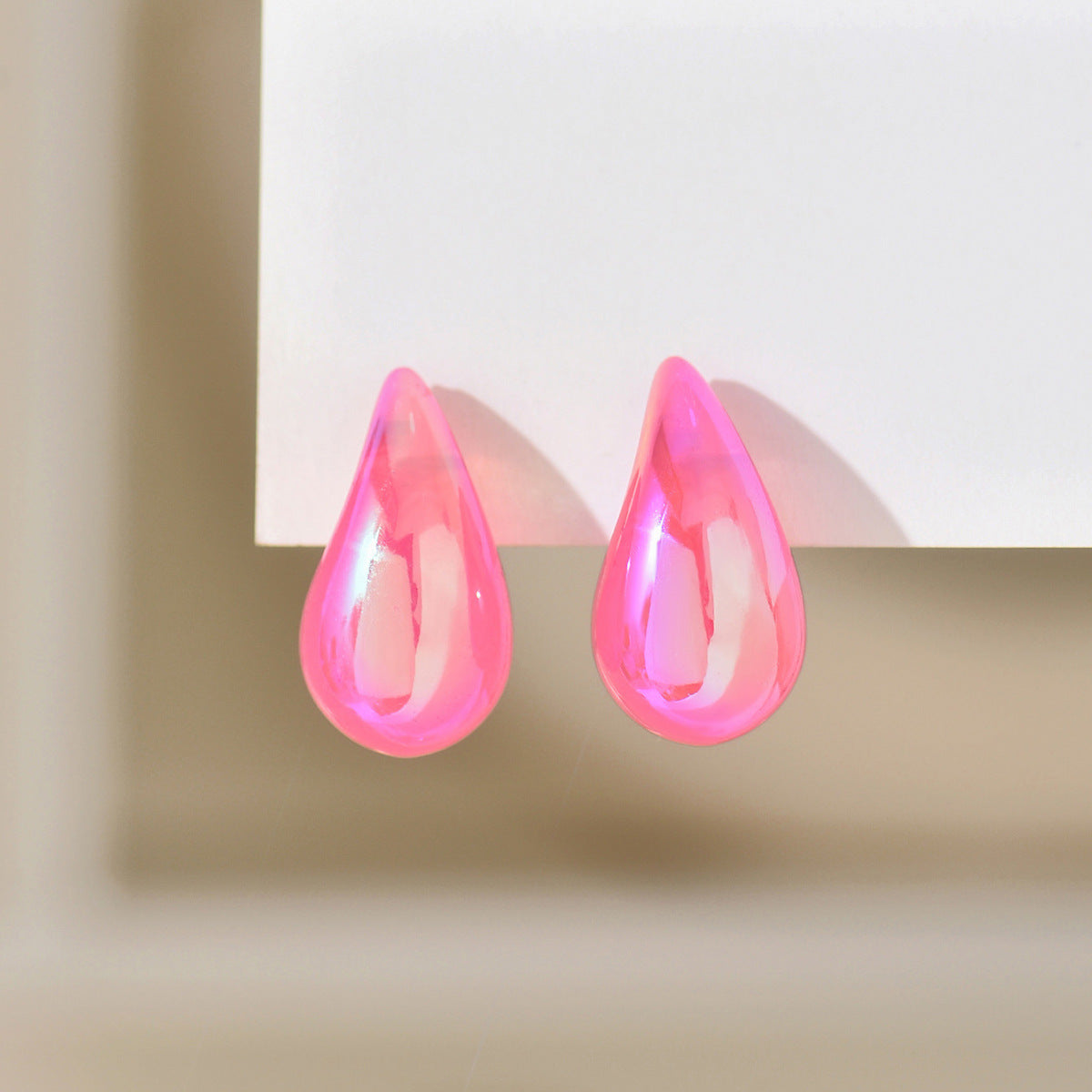 1 Pair Minimalist Water Droplet Acrylic Earrings