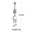 Elegant Butterfly Moon Zircon Belly Ring - Rose, White, Gold Plated Navel Jewelry