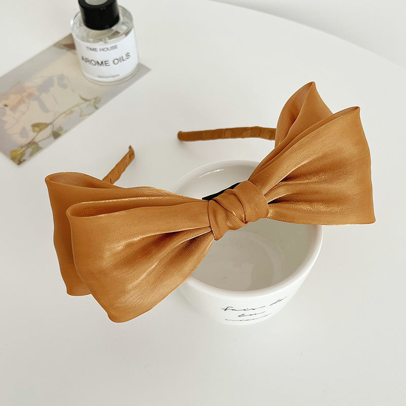 Elegant Sheer Bow Knot Hairband with Glitter Detailing