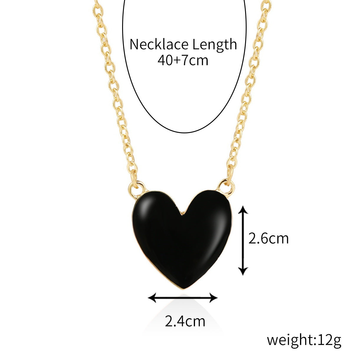 Fashion Rainbow Heart Alloy Enamel Pendant Necklace for Women