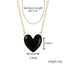 Fashion Rainbow Heart Alloy Enamel Pendant Necklace for Women